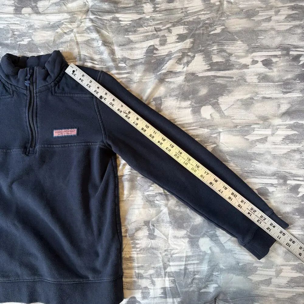 Vineyard Vines The Shep Shirt Navy Blue 1/4 Zip Pullover Youth Boys Size M 12-14